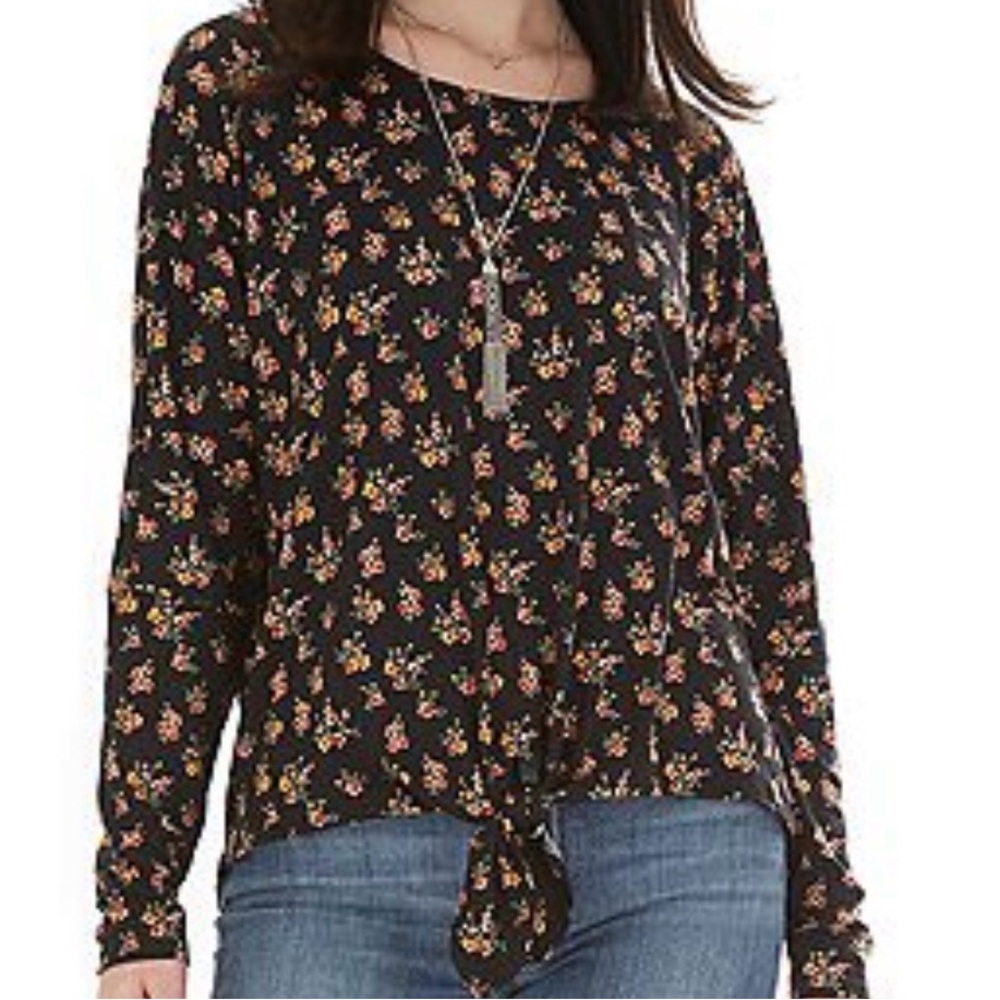 NWT Jr. Iz Byer Rust Floral Front Tie Criss Cross Back Pullover, Sz: XL - Picture 4 of 8